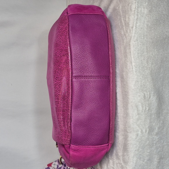 Vince Camuto Large Purple Leather Shoulder Crossbody Bag w/Dust Bag - Picture 9 of 17